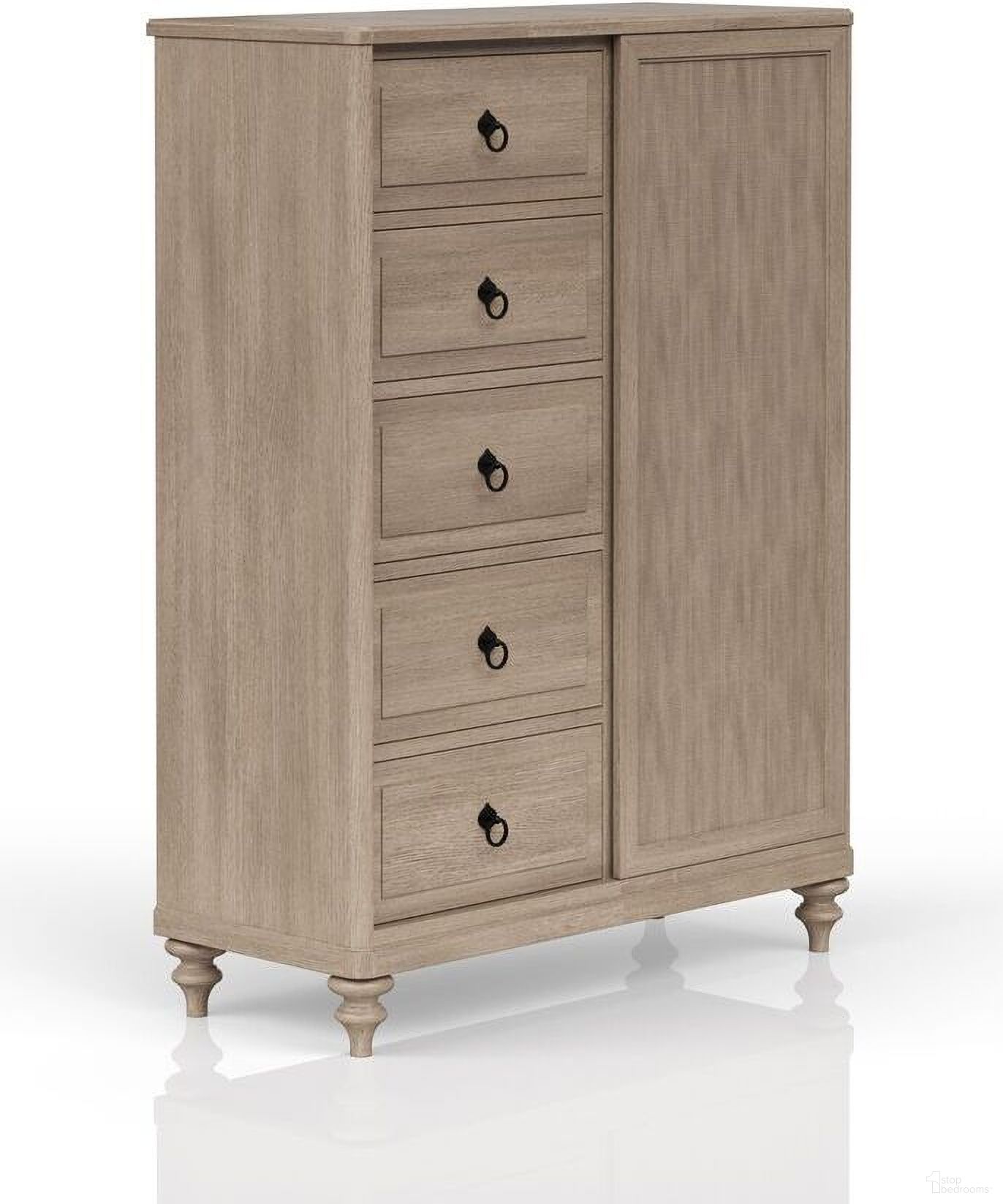 The appearance of Wilmington Door Chest In Sand designed by Bernell in the transitional interior design. This sand piece of furniture was selected by 1StopBedrooms from Wilmington Collection to add a touch of cosiness and style into your home. Sku: 338-151. Material: Rubberwood.