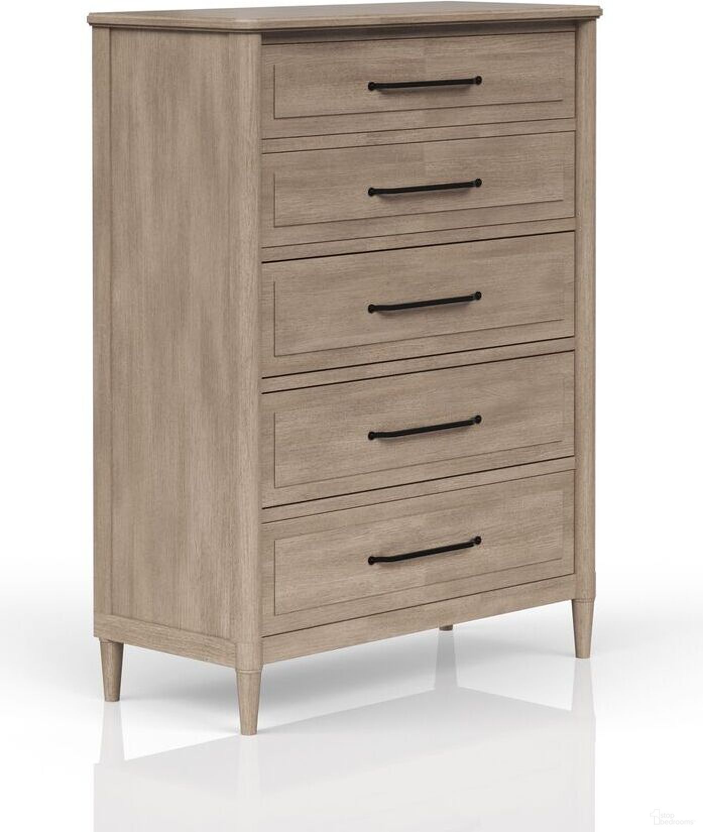 The appearance of Wilmington Drawer Chest In Sand designed by Bernell in the transitional interior design. This sand piece of furniture was selected by 1StopBedrooms from Wilmington Collection to add a touch of cosiness and style into your home. Sku: 338-150. Material: Rubberwood.