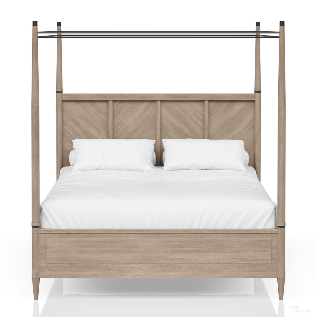 The appearance of Wilmington King Canopy Bed In Sand designed by Bernell in the transitional interior design. This sand piece of furniture  was selected by 1StopBedrooms from Wilmington Collection to add a touch of cosiness and style into your home. Sku: 338-113. Bed Type: Canopy Bed. Bed Size: King. Material: Rubberwood.