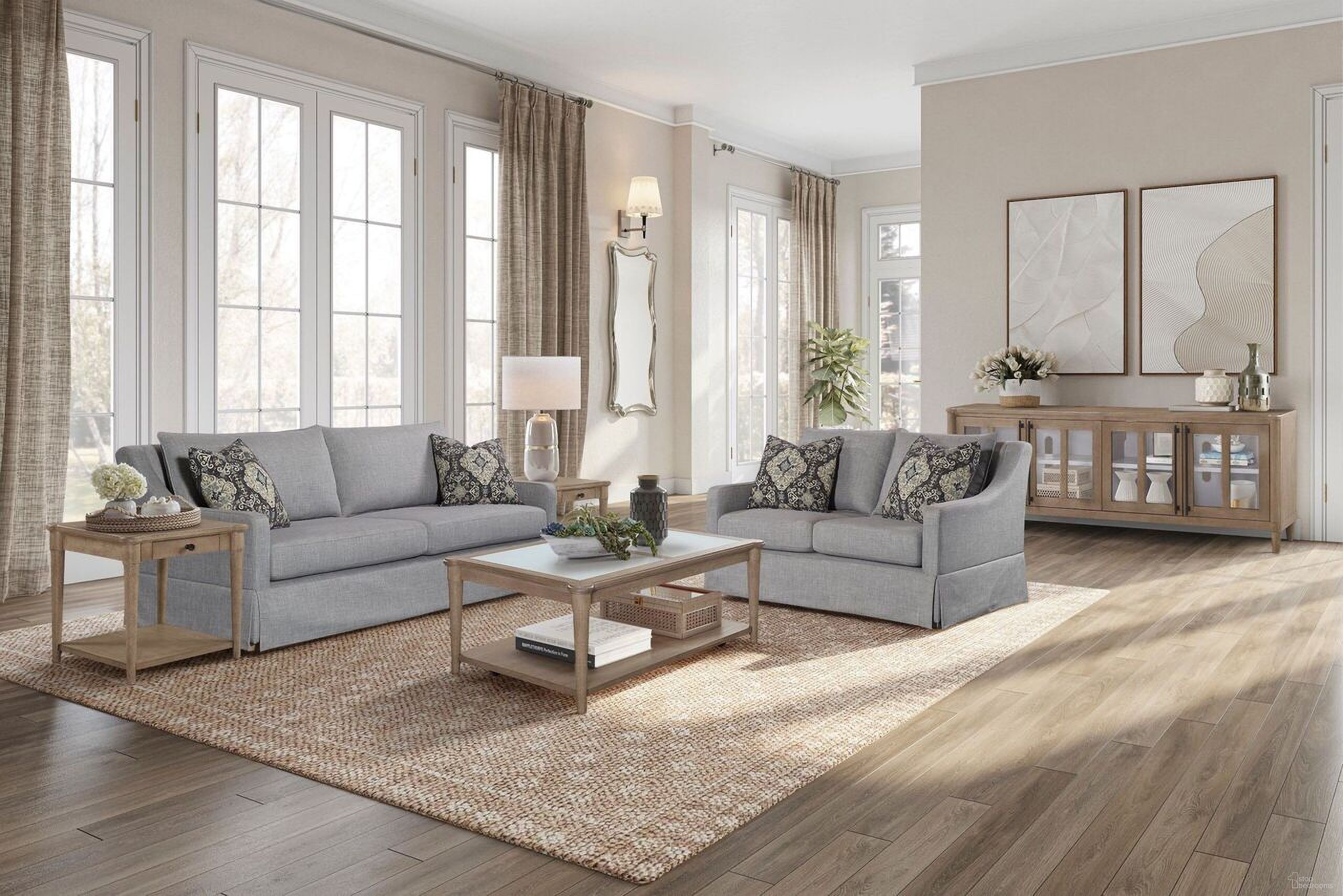 The appearance of Wilmington Living Room Set In Gray designed by Bernell in the transitional interior design. This gray piece of furniture  was selected by 1StopBedrooms from Wilmington Collection to add a touch of cosiness and style into your home. Sku: 338-902S;338-902LS. Material: Foam.