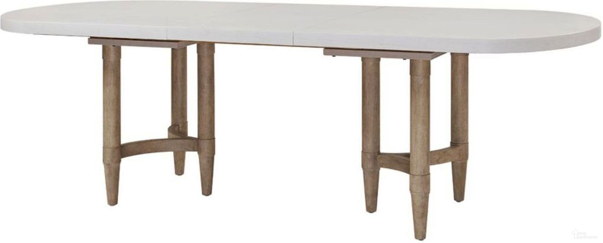 The appearance of Wilmington Pillar Trestle Table In Sand designed by Bernell in the transitional interior design. This sand piece of furniture was selected by 1StopBedrooms from Wilmington Collection to add a touch of cosiness and style into your home. Sku: 338-502. Table Base Style: Trestle. Table Top Shape: Oval. Material: Rubberwood. Size: 42" x 98".