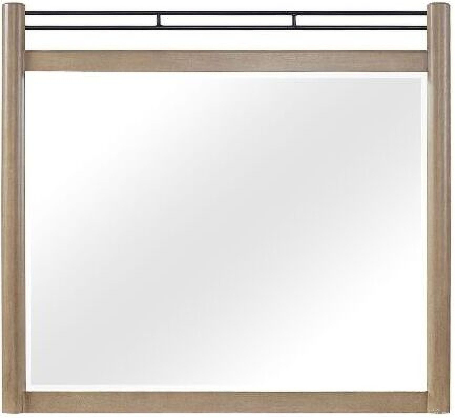 The appearance of Wilmington Poster Mirror In Sand designed by Bernell in the transitional interior design. This sand piece of furniture  was selected by 1StopBedrooms from Wilmington Collection to add a touch of cosiness and style into your home. Sku: 338-142. Material: Rubberwood.