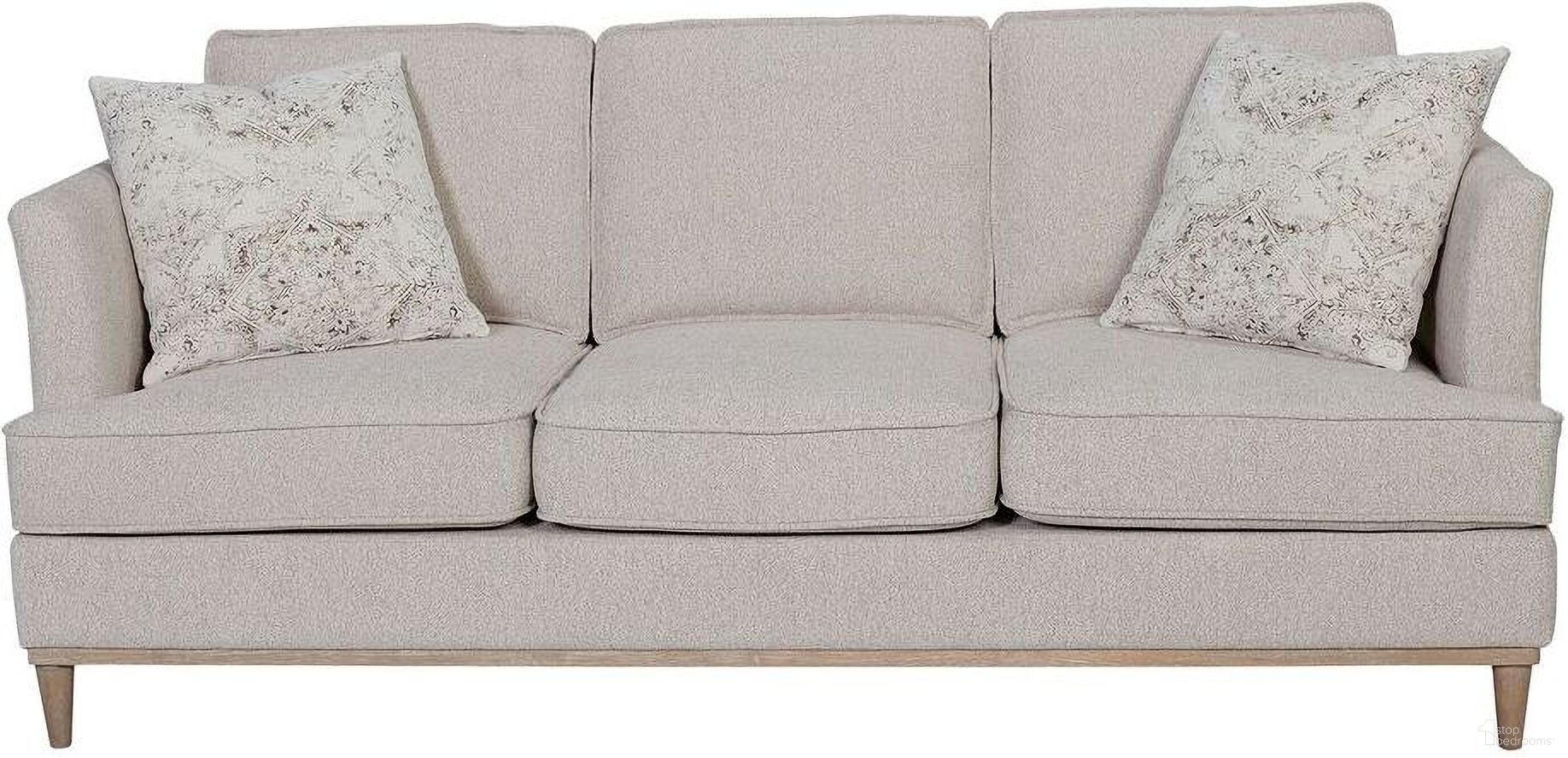 The appearance of Wilmington 85 Inch Sofa with 2 Pillows In Cream designed by Bernell in the transitional interior design. This cream piece of furniture  was selected by 1StopBedrooms from Wilmington Collection to add a touch of cosiness and style into your home. Sku: 338-904S. Material: Foam.