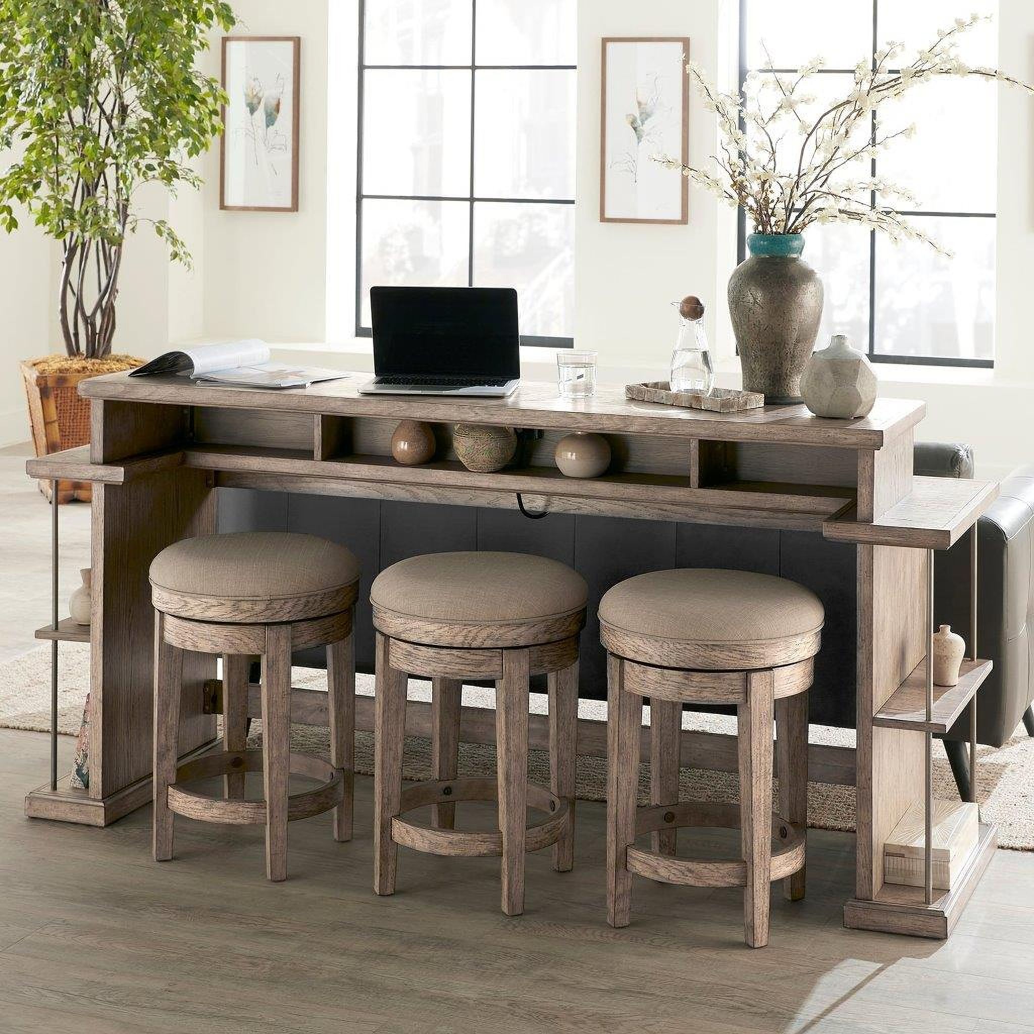 The appearance of City Scape Bar Set In Beige designed by Liberty in the modern / contemporary interior design. This beige piece of furniture was selected by 1StopBedrooms from City Scape Collection to add a touch of cosiness and style into your home. Sku: 421-OT7837;421-OT9003;421-OT9003;421-OT9003;421-OT9003. Material: Poplar.