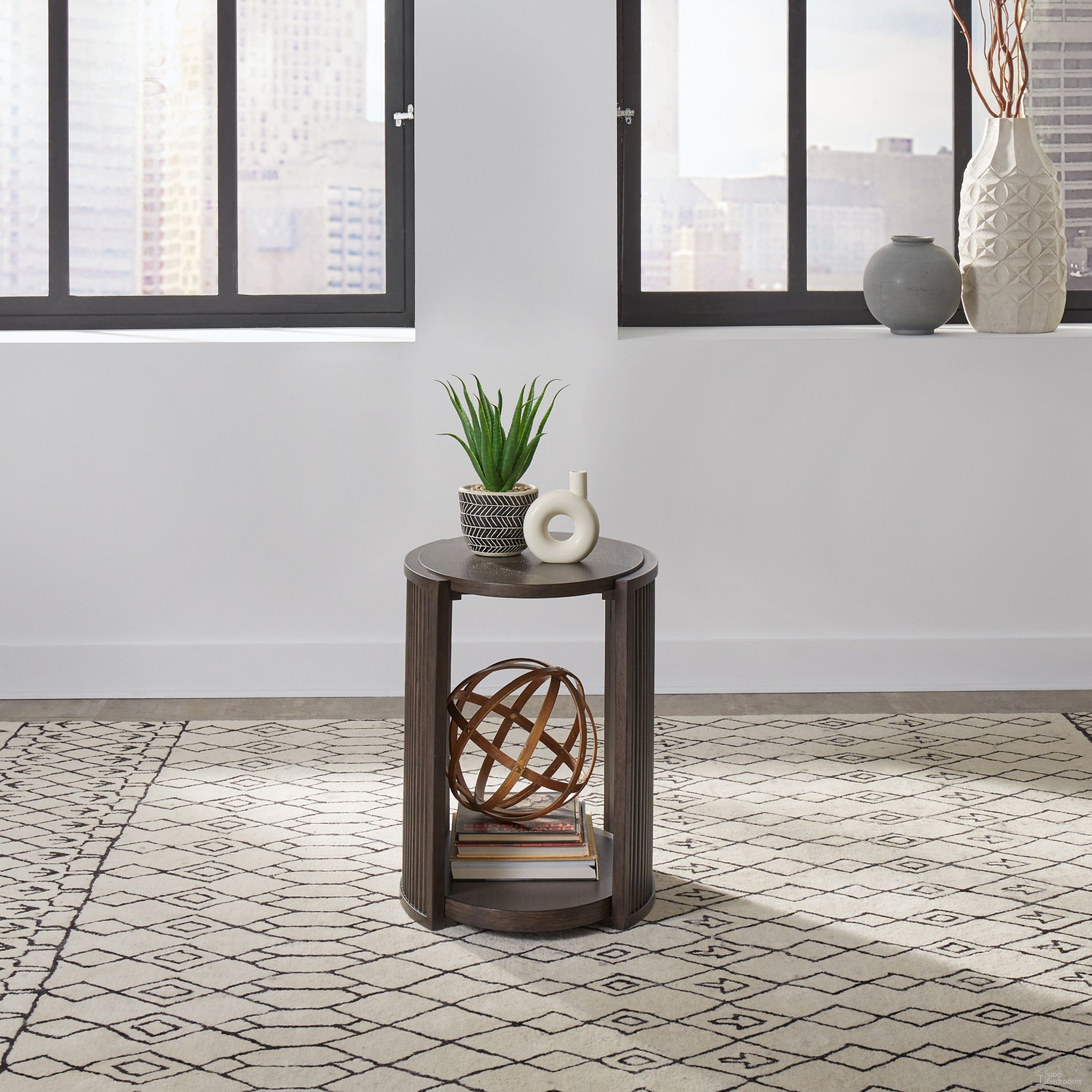 The appearance of City View Chairside Table In Brown designed by Liberty in the modern / contemporary interior design. This brown piece of furniture was selected by 1StopBedrooms from City View Collection to add a touch of cosiness and style into your home. Sku: 145-OT1021. Material: Rubberwood.