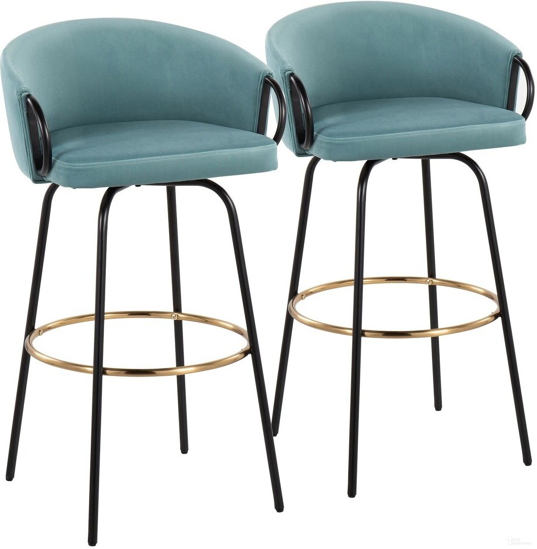 The appearance of Claire Barstool Set of 2 In Blue and Black designed by Lumisource in the modern / contemporary interior design. This blue and black piece of furniture was selected by 1StopBedrooms from Claire Collection to add a touch of cosiness and style into your home. Sku: B30-CLAIRE2-SWVG BKVLBU2. Material: Metal.