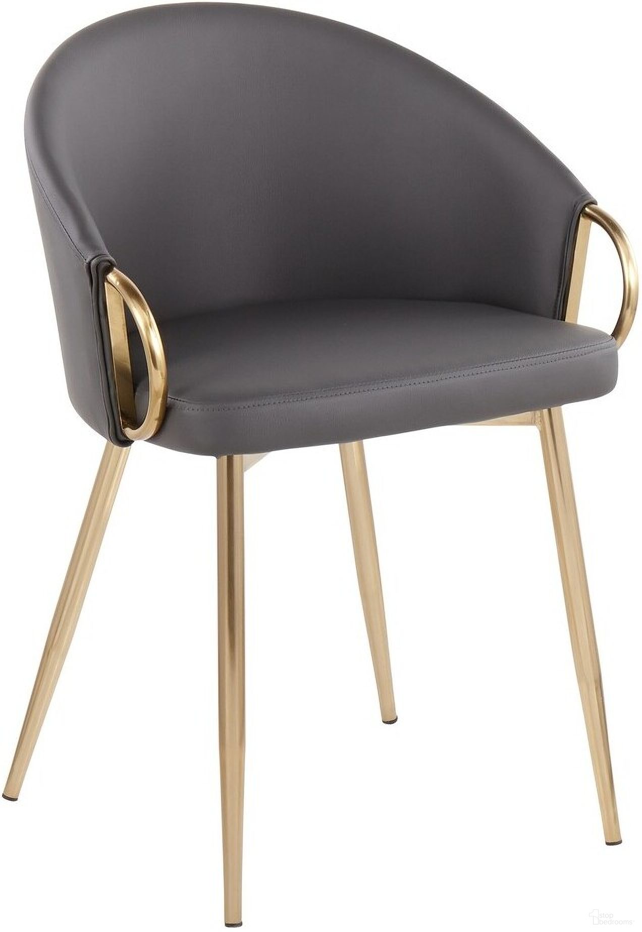 Claire Chair In Grey and Gold