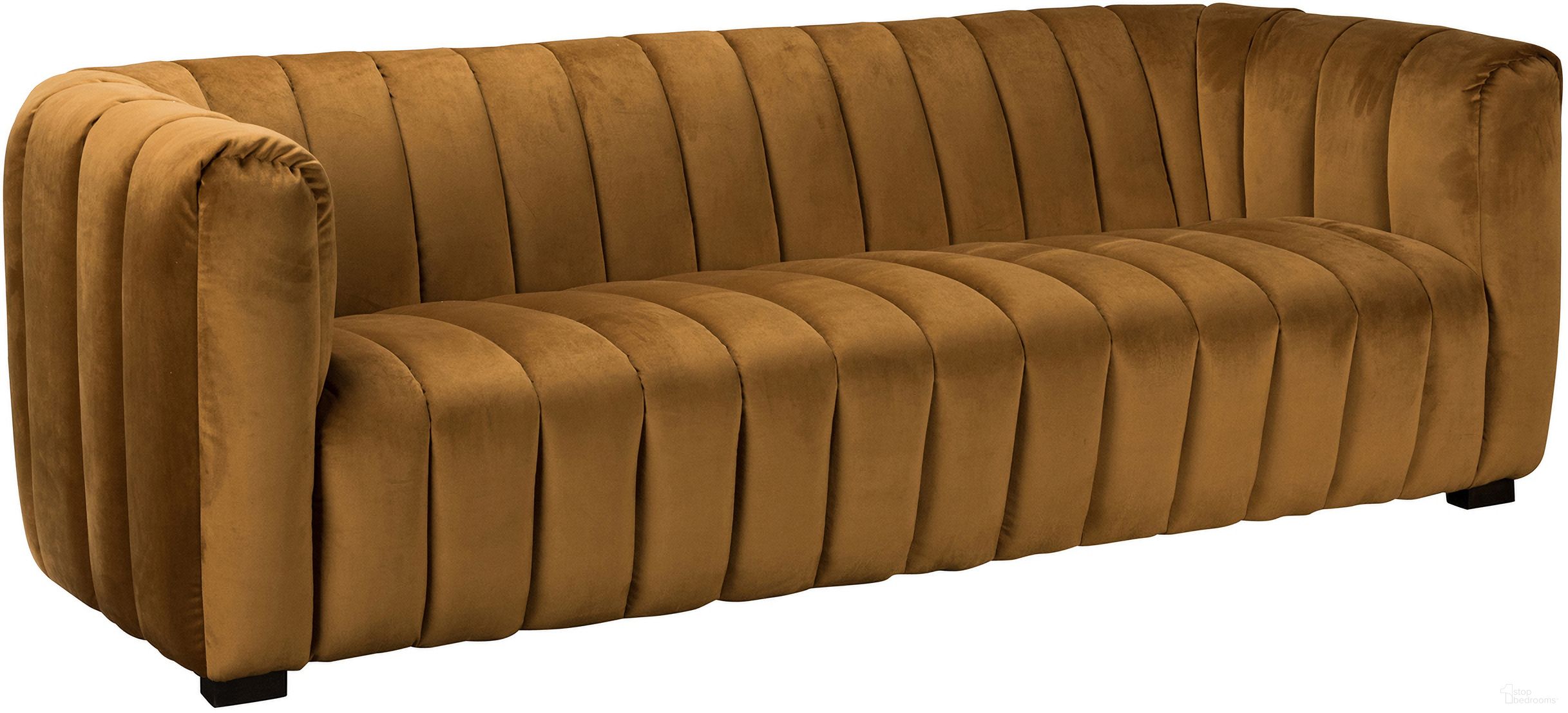 The appearance of Claire Sofa In Amber designed by Classic Home in the transitional interior design. This amber piece of furniture was selected by 1StopBedrooms from Claire Collection to add a touch of cosiness and style into your home. Sku: 53051221. Material: Polyester.