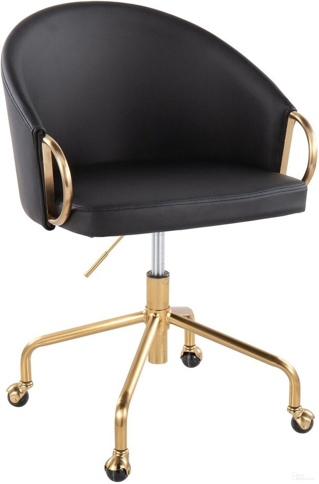 Claire Task Chair In Black and Gold