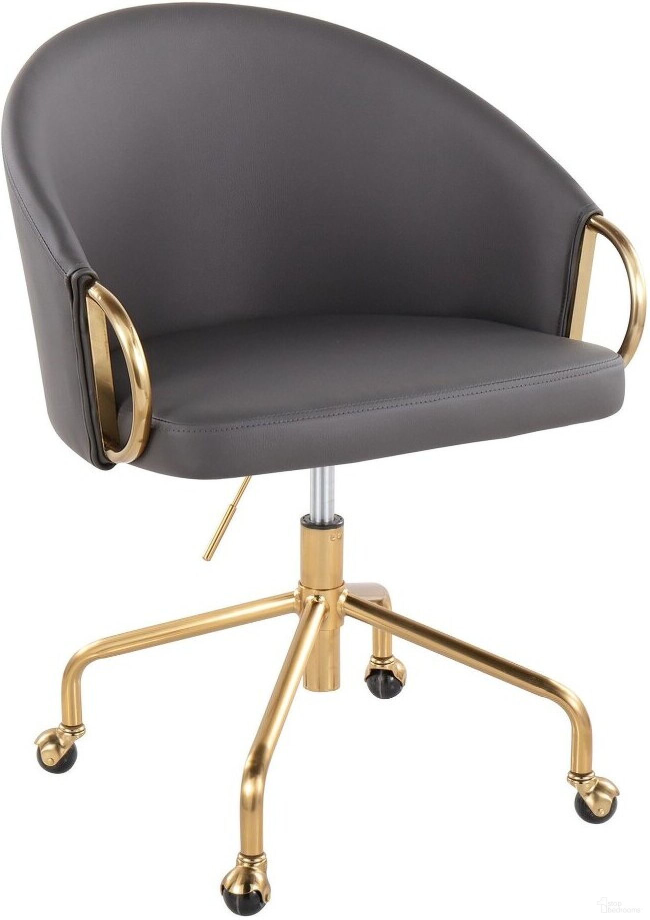 Claire Task Chair In Grey and Gold