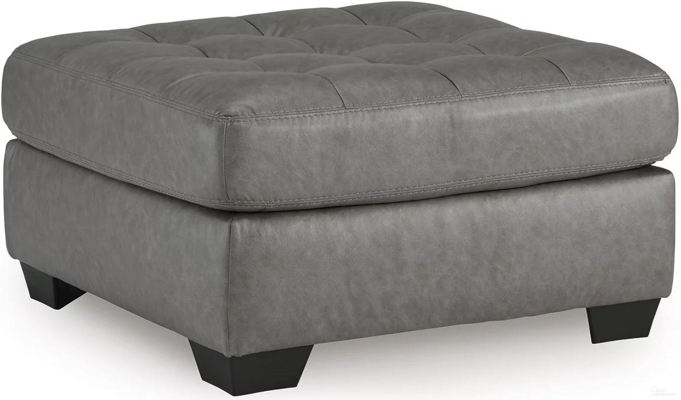 The appearance of Clairette Court Oversized Accent Ottoman In Alloy designed by Signature Design by Ashley in the modern / contemporary interior design. This alloy piece of furniture was selected by 1StopBedrooms from Clairette Court Collection to add a touch of cosiness and style into your home. Sku: 3150308. Material: Faux Leather.