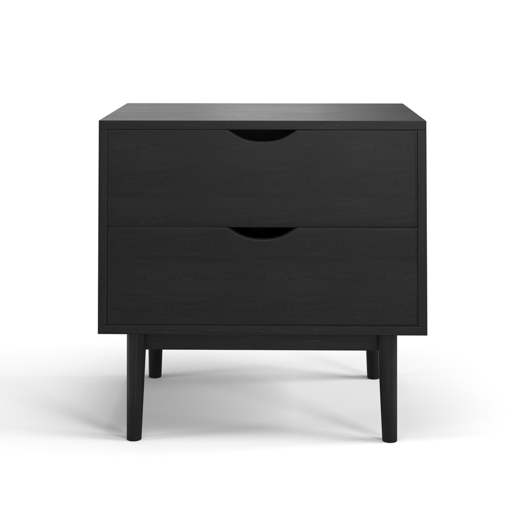 Clara 2 Drawer Nightstand In Black by Aeons 1StopBedrooms