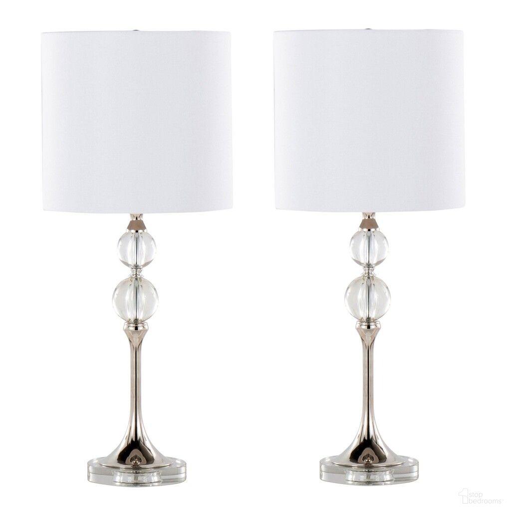 The appearance of Clara 26 Inch Crystal Table Lamp Set of 2 In White designed by Lumisource in the modern / contemporary interior design. This white piece of furniture was selected by 1StopBedrooms from Clara Collection to add a touch of cosiness and style into your home. Sku: GTC27-CLARA CLPNIW2. Material: Crystal.