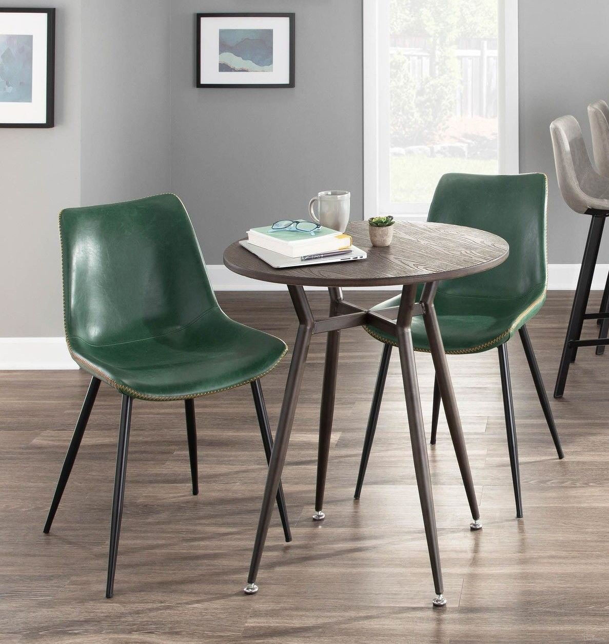 The appearance of Clara Antique Metal Round Dining Room Set with Durango Chair designed by Lumisource in the industrial interior design. This black piece of furniture was selected by 1StopBedrooms from Clara Collection to add a touch of cosiness and style into your home. Sku: DT-CLARARN AN;DC-DRNG BK+GN2. Material: Steel. Size: 28".