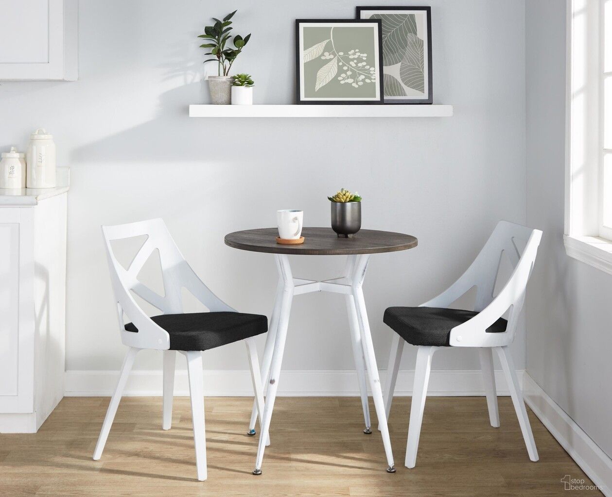 The appearance of Clara-Charlotte Round Dinette Set In Charcoal and Espresso designed by Lumisource in the industrial interior design. This charcoal and espresso piece of furniture was selected by 1StopBedrooms from Clara Collection to add a touch of cosiness and style into your home. Sku: DT-CLARARN VWE;CH-CHARLOT WTXTCHAR2. Table Base Style: Trestle. Table Top Shape: Round. Material: Bamboo.
