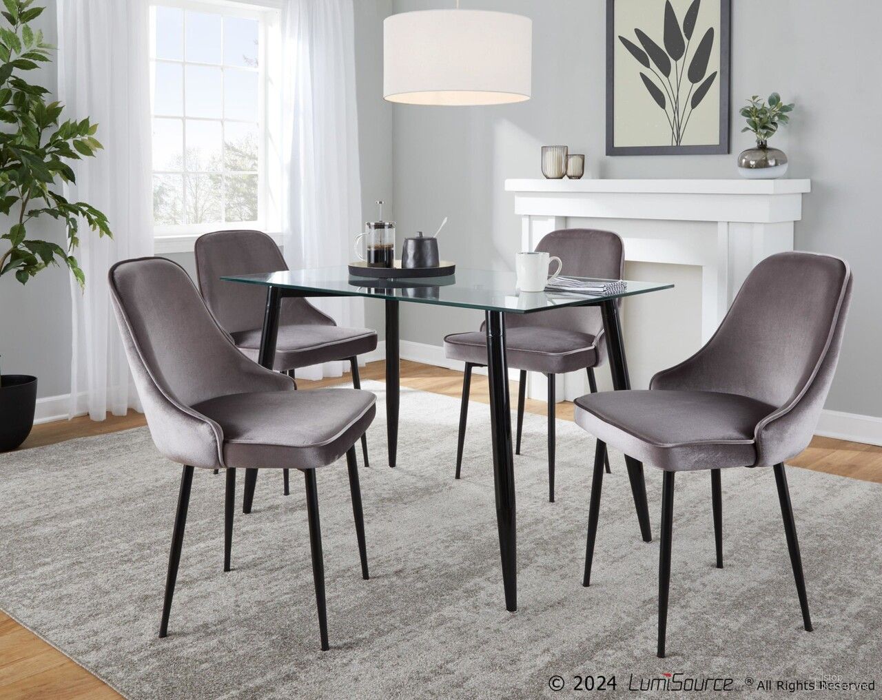 The appearance of Clara-Marcel Dining Set In Black and Silver designed by Lumisource in the modern / contemporary interior design. This black/silver piece of furniture was selected by 1StopBedrooms from Clara Collection to add a touch of cosiness and style into your home. Sku: OFD-CLARA BKCL;DC-MARCL BKSV2. Table Base Style: Legs. Table Top Shape: Rectangular. Material: Foam.