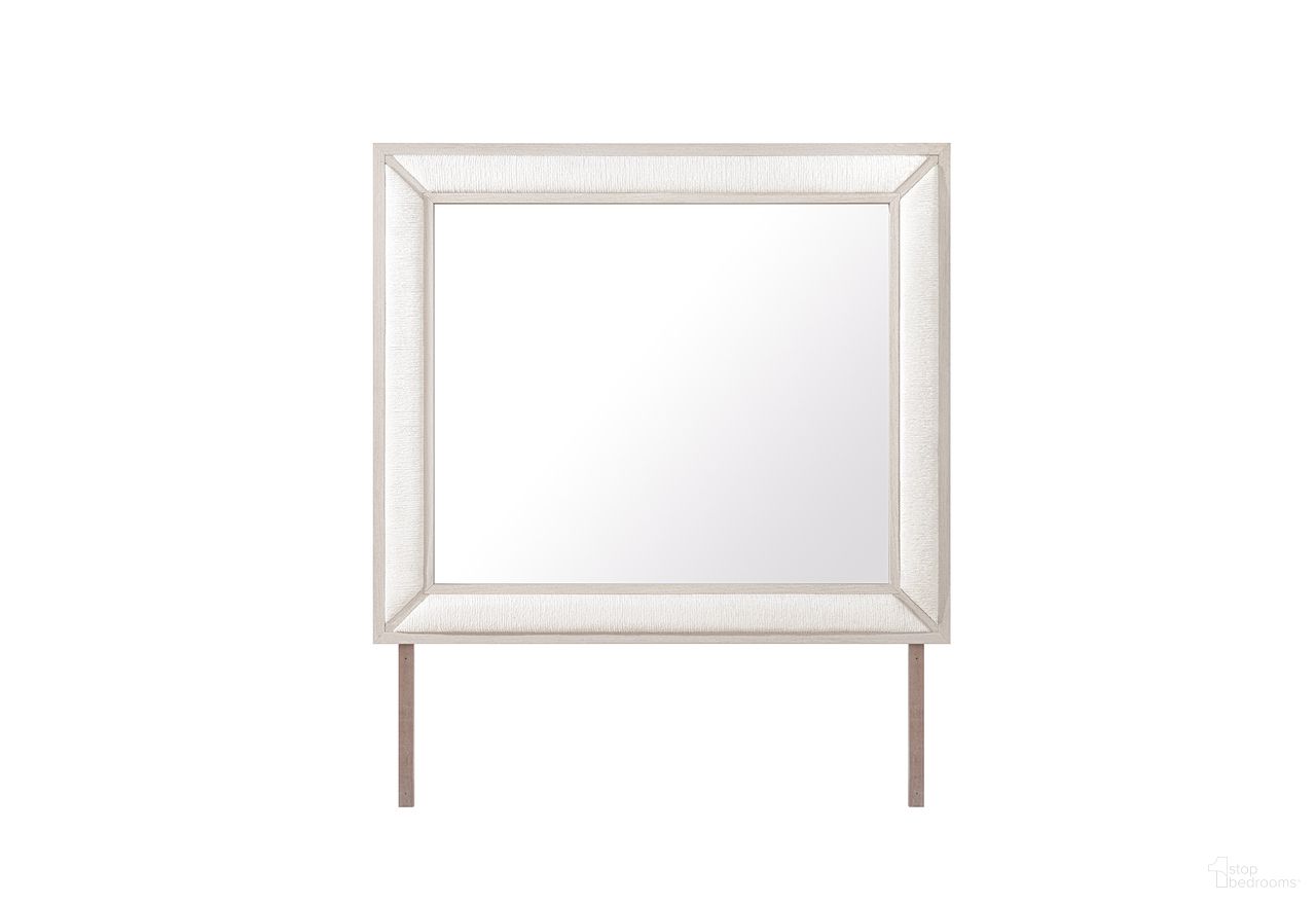 The appearance of Clara Upholstered Mirror In Beige designed by Global Furniture USA in the modern / contemporary interior design. This beige piece of furniture  was selected by 1StopBedrooms from Clara Collection to add a touch of cosiness and style into your home. Sku: CLARA-BEIGE-MR. Material: Fabric.