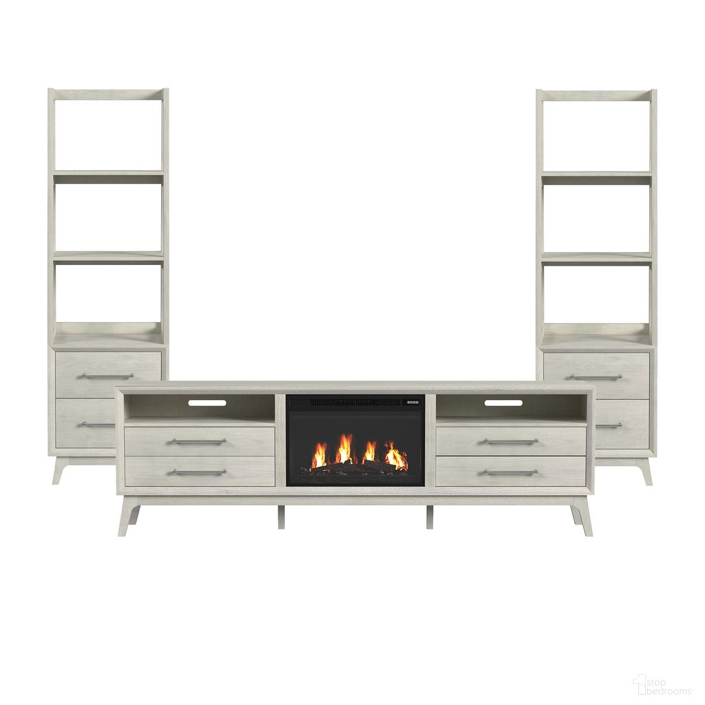 The appearance of Clare 4 Piece Entertainment Unit with 82 Inch TV Console In Almond designed by Picket House in the transitional interior design. This almond piece of furniture  was selected by 1StopBedrooms from Clare Collection to add a touch of cosiness and style into your home. Sku: LA-13000-6-SP;LA-13000-6-SP;LA-13000-6-TV3;LA-18020-8-23FP. Material: Paper.