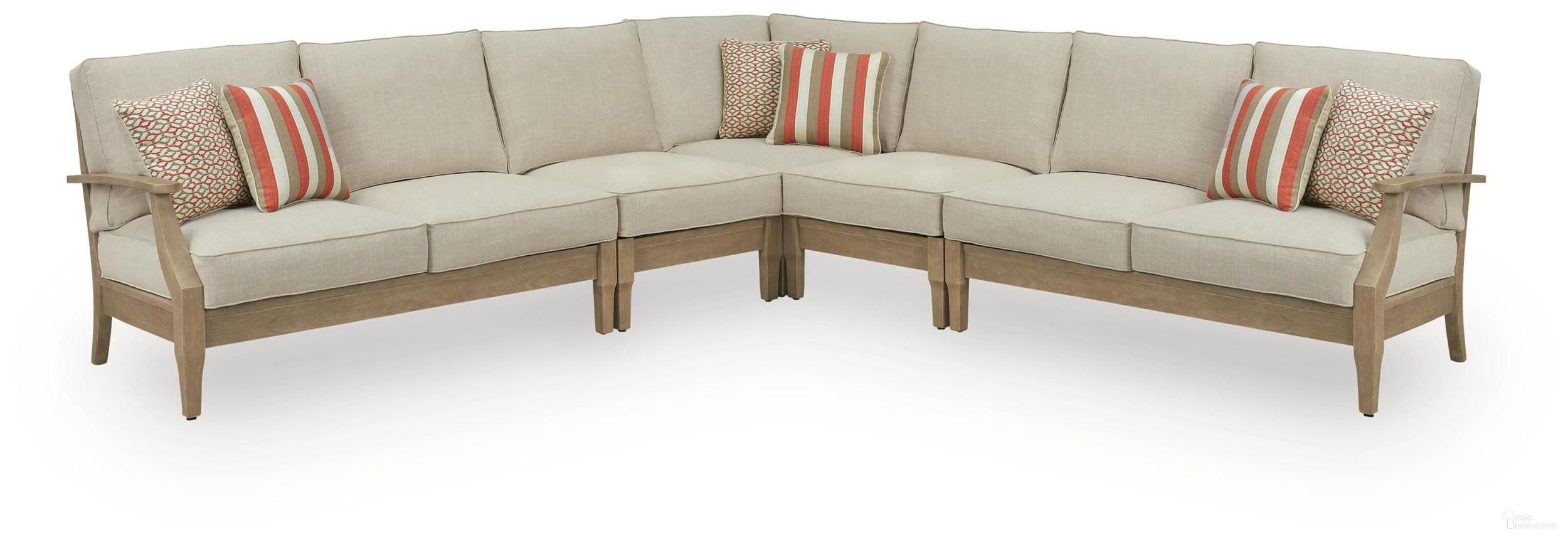 Clare View 5-Piece Outdoor Sectional In Beige