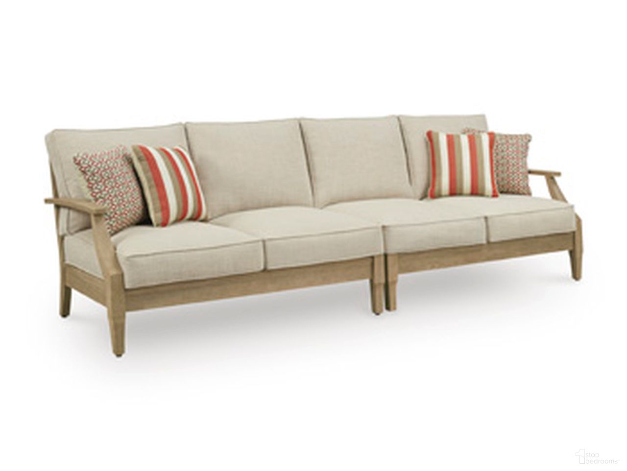 The appearance of Clare View Right-Arm/Left-Arm Loveseat In Beige designed by Signature Design by Ashley in the modern / contemporary interior design. This beige piece of furniture was selected by 1StopBedrooms from Clare View Collection to add a touch of cosiness and style into your home. Sku: P801-854. Material: Fabric.