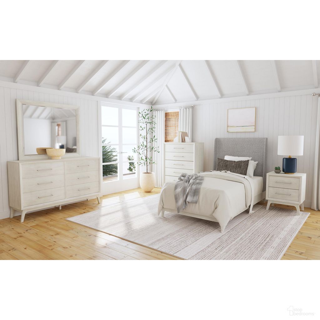 Clare Youth Upholstered Bedroom Set In Grey and Almond