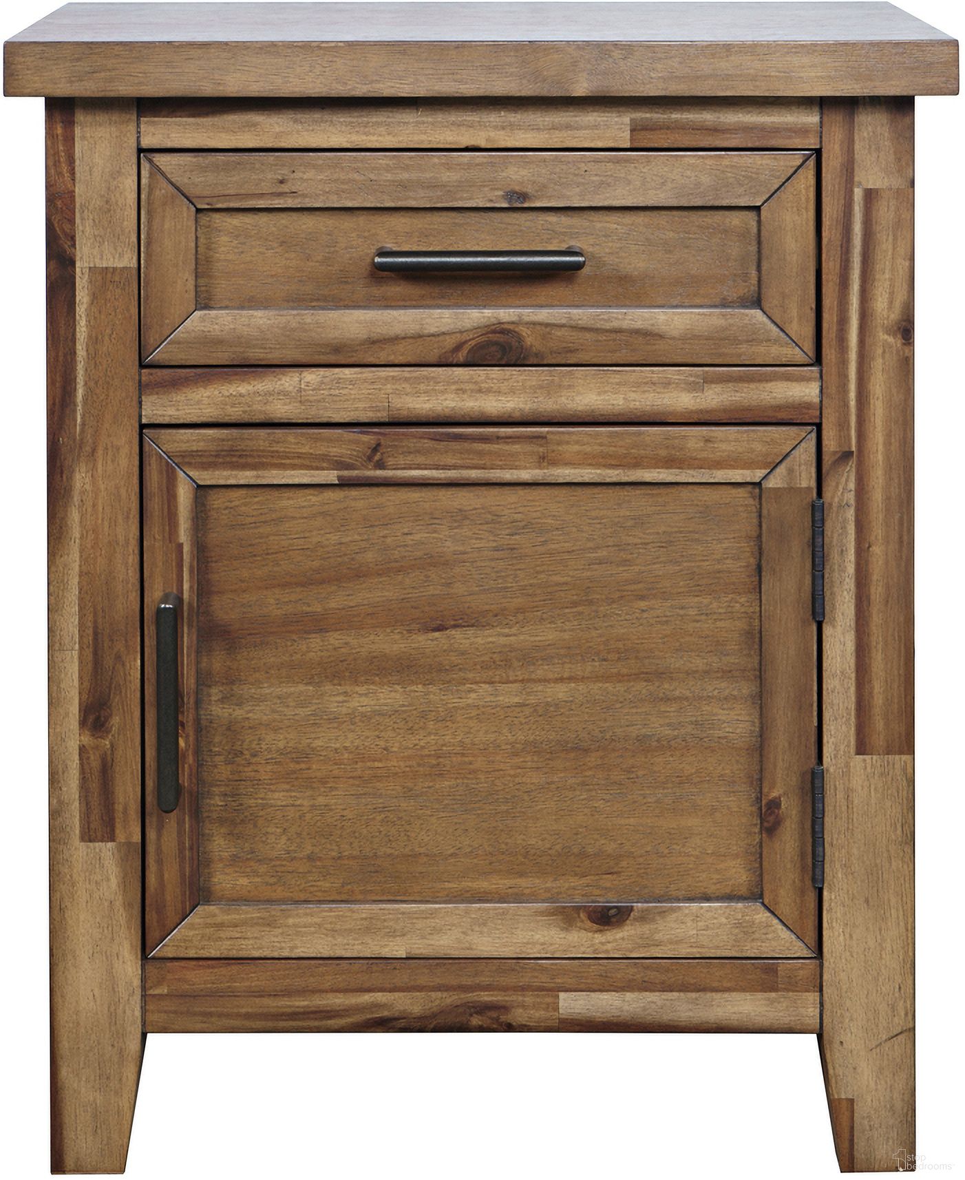 The appearance of Claremont Wood Accent End Table with Storage In Wire Brush Brown designed by Jofran in the transitional interior design. This brown piece of furniture  was selected by 1StopBedrooms from Claremont Collection to add a touch of cosiness and style into your home. Sku: 2400-20. Material: Acacia.