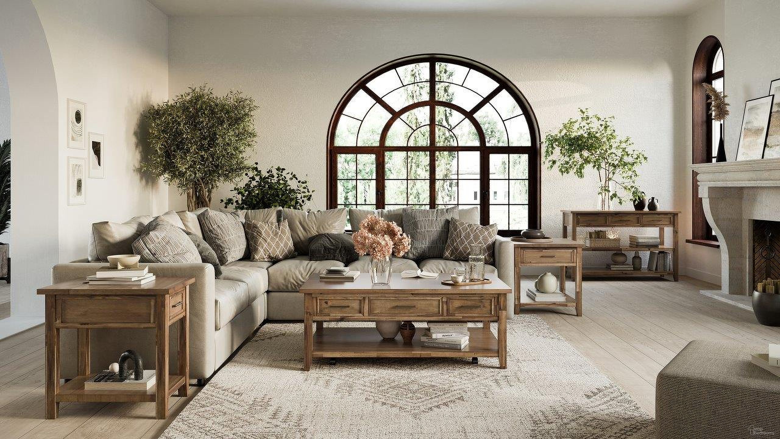The appearance of Claremont Occasional Table Set In Brown designed by Jofran in the transitional interior design. This brown piece of furniture  was selected by 1StopBedrooms from Claremont Collection to add a touch of cosiness and style into your home. Sku: 2400-5;2400-7. Material: Acacia.