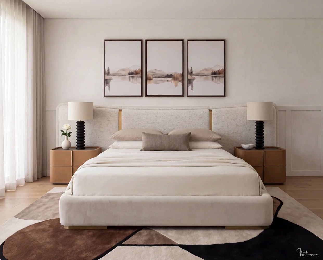 Clarimond Bedroom Set In Hailey Moon and Meg Taupe