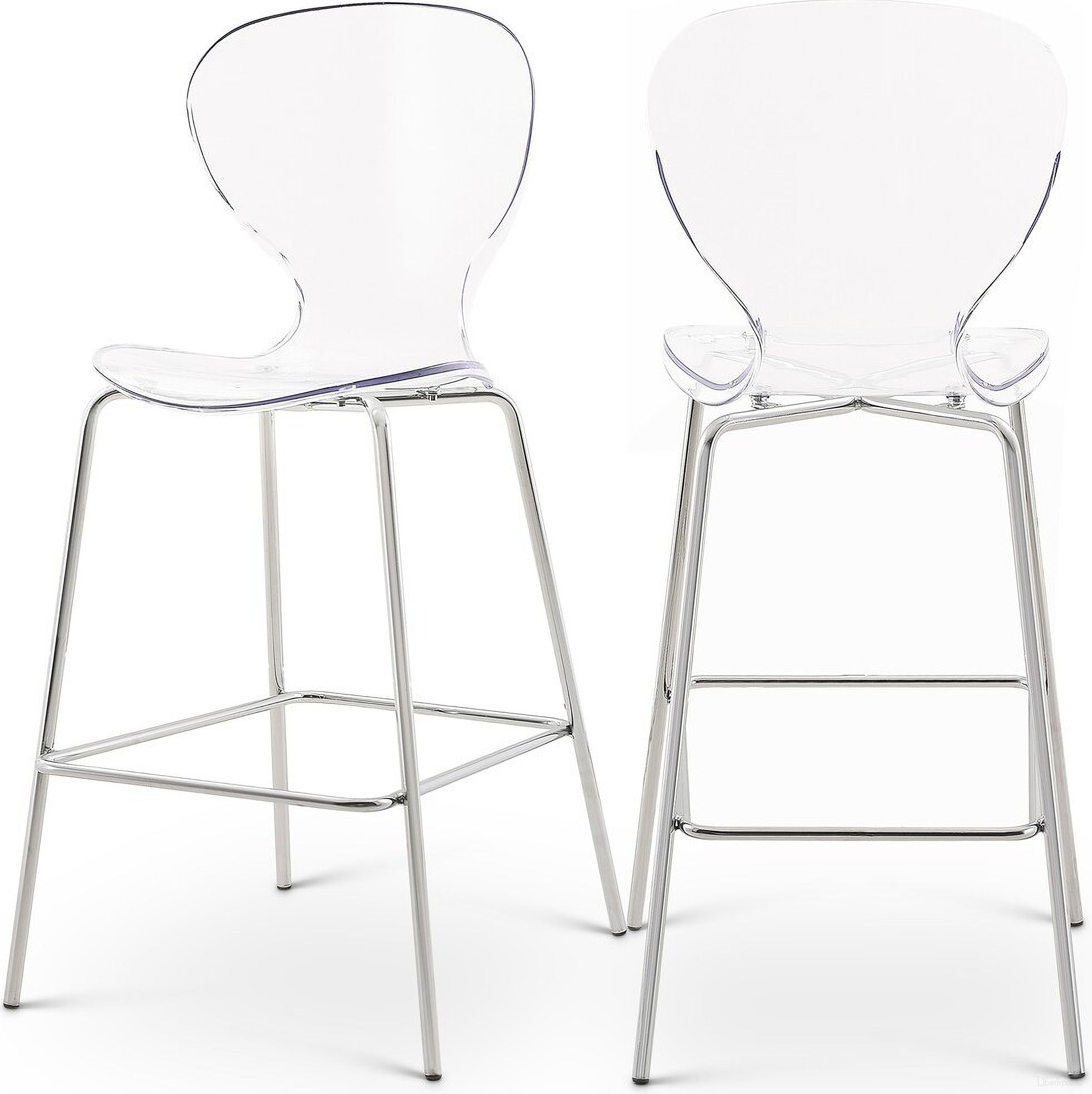 The appearance of Clarion Metal Stool Set of 2 In Chrome designed by Meridian in the modern / contemporary interior design. This chrome piece of furniture was selected by 1StopBedrooms from Clarion Collection to add a touch of cosiness and style into your home. Sku: 768-C. Material: Metal.
