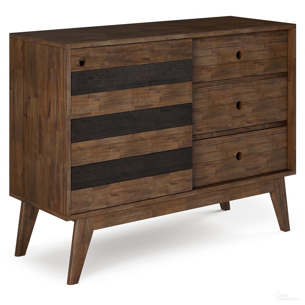 The appearance of Clarkson Solid Acacia Wood Medium Storage In Rustic Natural Aged Brown designed by Simpli Home in the transitional interior design. This rustic natural aged brown piece of furniture was selected by 1StopBedrooms from Clarkson Collection to add a touch of cosiness and style into your home. Sku: AXCLAR-15-RNAB. Material: Acacia.