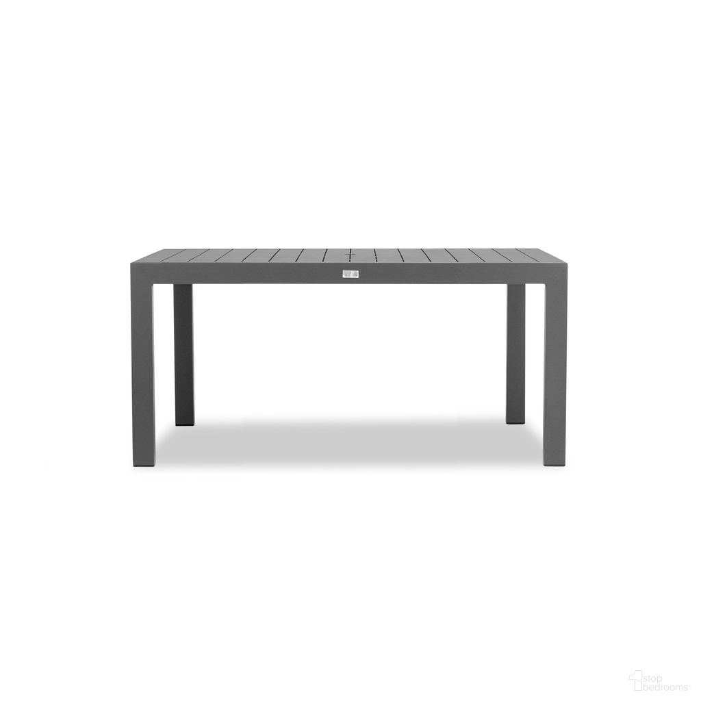 Classic Aluminum 63 Inch Rectangular Dining Table In Slate