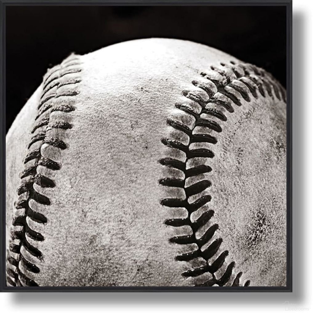 Classic Baseball Close-Up Wall Art In Black and White