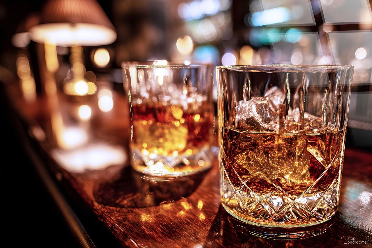 Classic Nightcap - 40" x 60" - Tempered Glass with Foil In Amber/Black/Brown