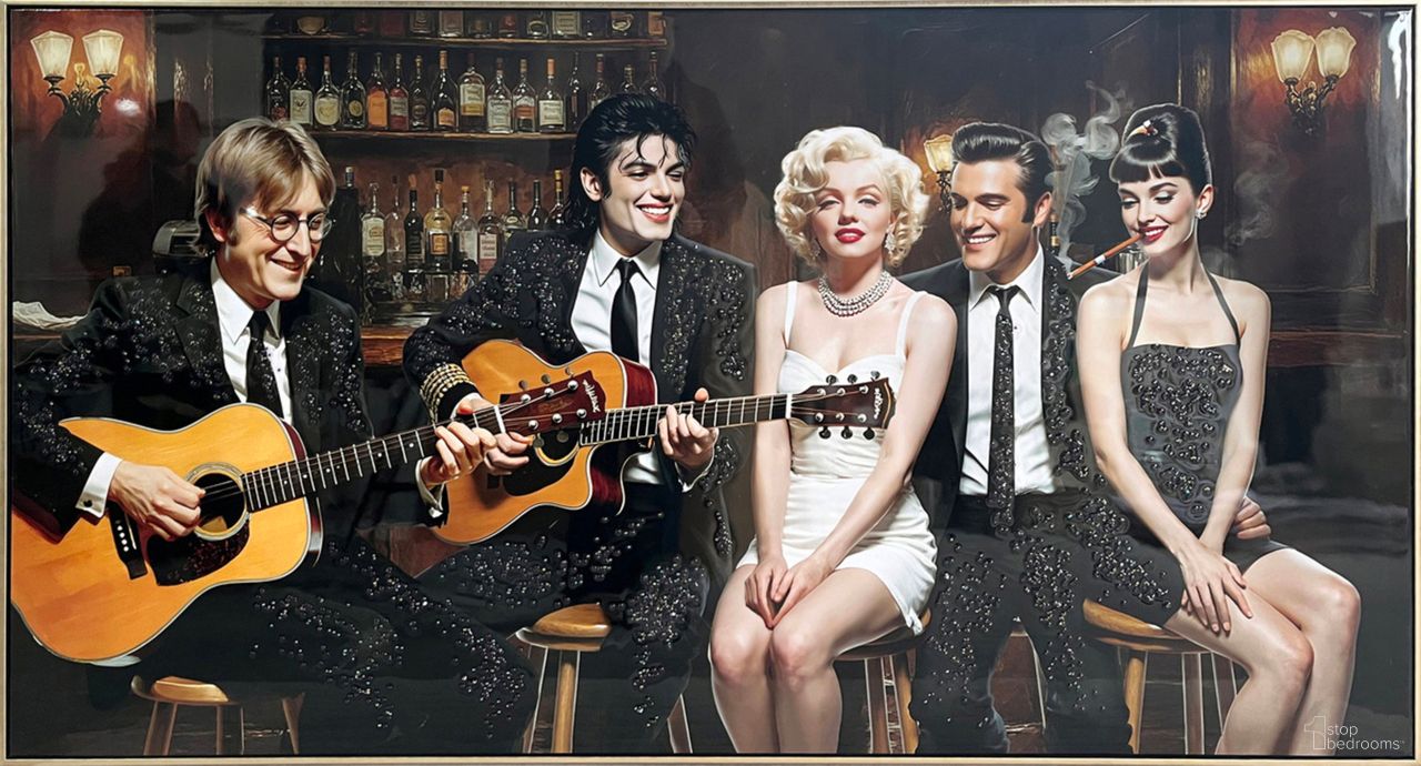 Classic Velvet Encore - 32" x 60" - Hand-Embellished Gloss Canvas with Rocks In Black/Gray/Ivory
