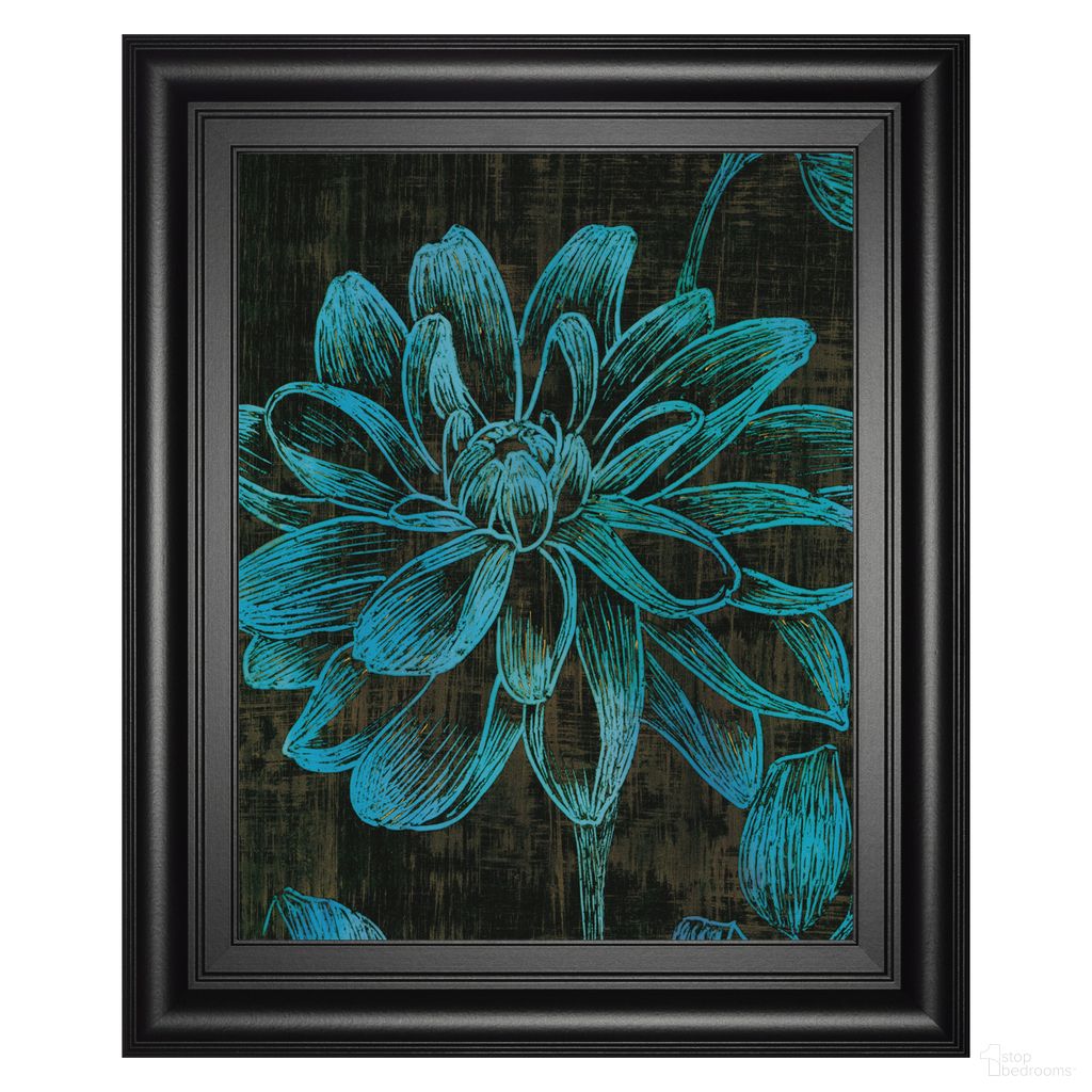 Classy Art Azure Lotus Wall Art In Black and Teal