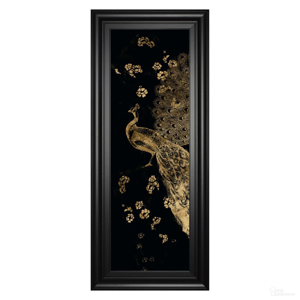 Classy Art GiIded Peacock Elegance Wall Art In Black and Gold