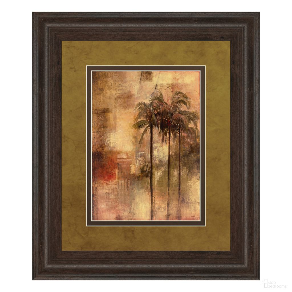 Classy Art Palm Escape Wall Art - Double Mat In Gold