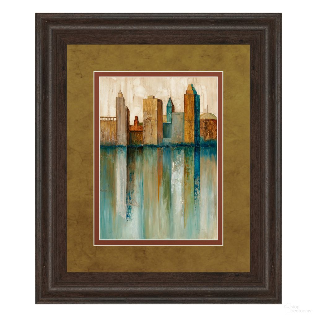 Classy Art Skyline Mirage Wall Art - Double Mat In Gold