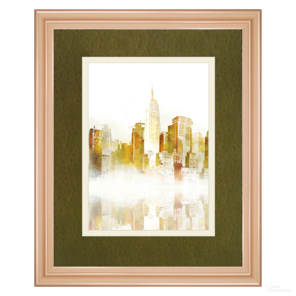 Classy Art Skyline Wall Art - Double Mat In Gold