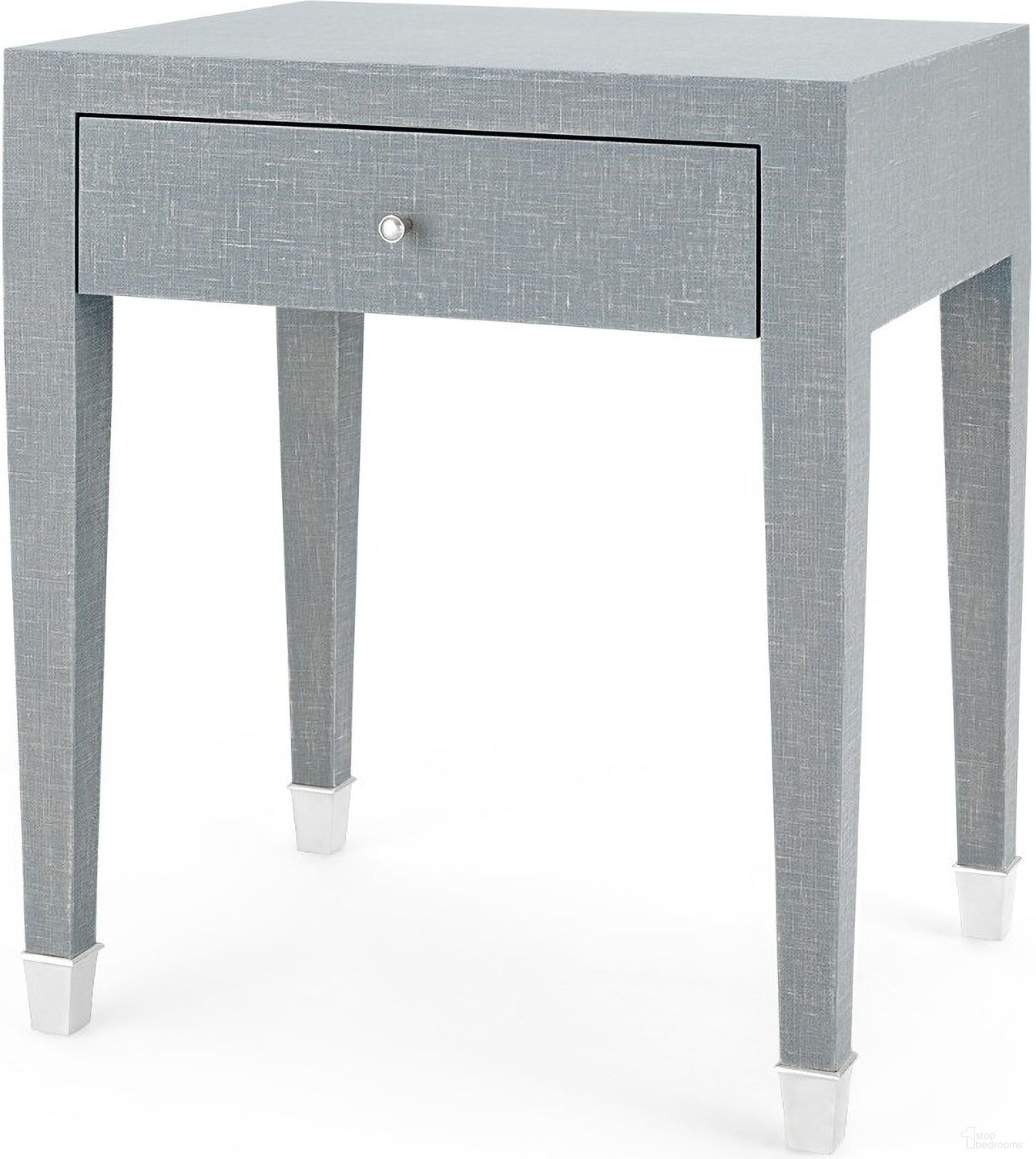 The appearance of Claudette 1-Drawer Side Table In Washed Winter Gray designed by Villa & House in the transitional interior design. This washed grey piece of furniture was selected by 1StopBedrooms from Claudette Collection to add a touch of cosiness and style into your home. Sku: CLU-110-5126-807. Material: Linen.