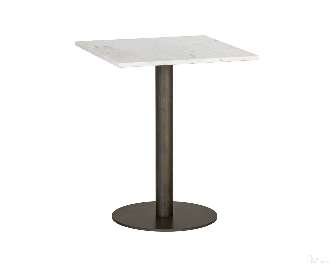 Claudia 24 Inch Claudia Bistro Table In White and Pewter