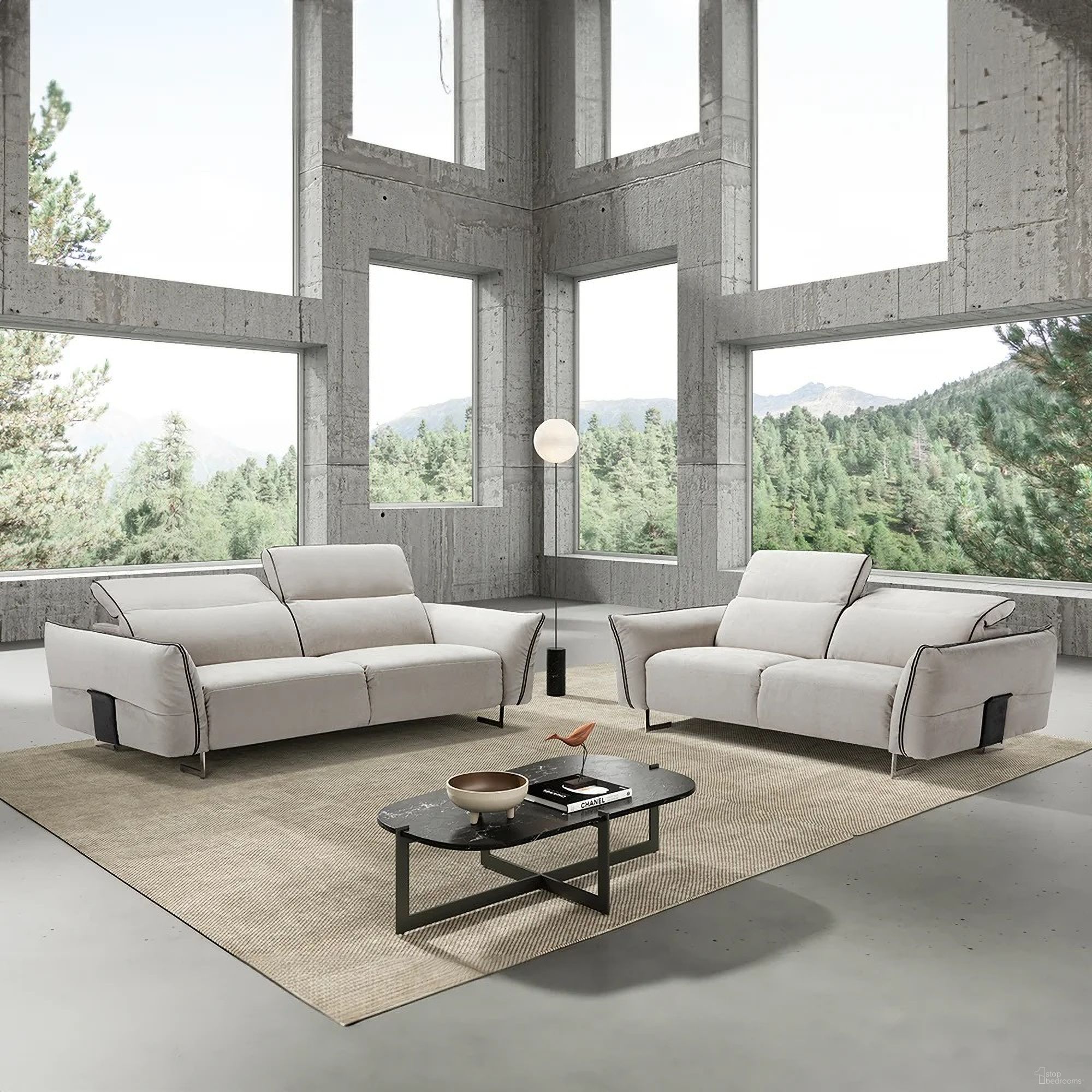 Claudia Living Room Set In Light Grey Novabuk