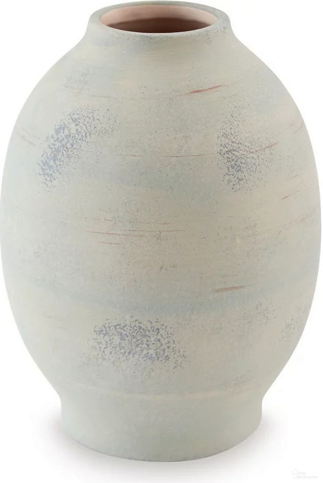 The appearance of Clayson Vase In Sage Green designed by Signature Design by Ashley in the transitional interior design. This sage green piece of furniture  was selected by 1StopBedrooms from Clayson Collection to add a touch of cosiness and style into your home. Sku: A2000653. Material: Ceramic.