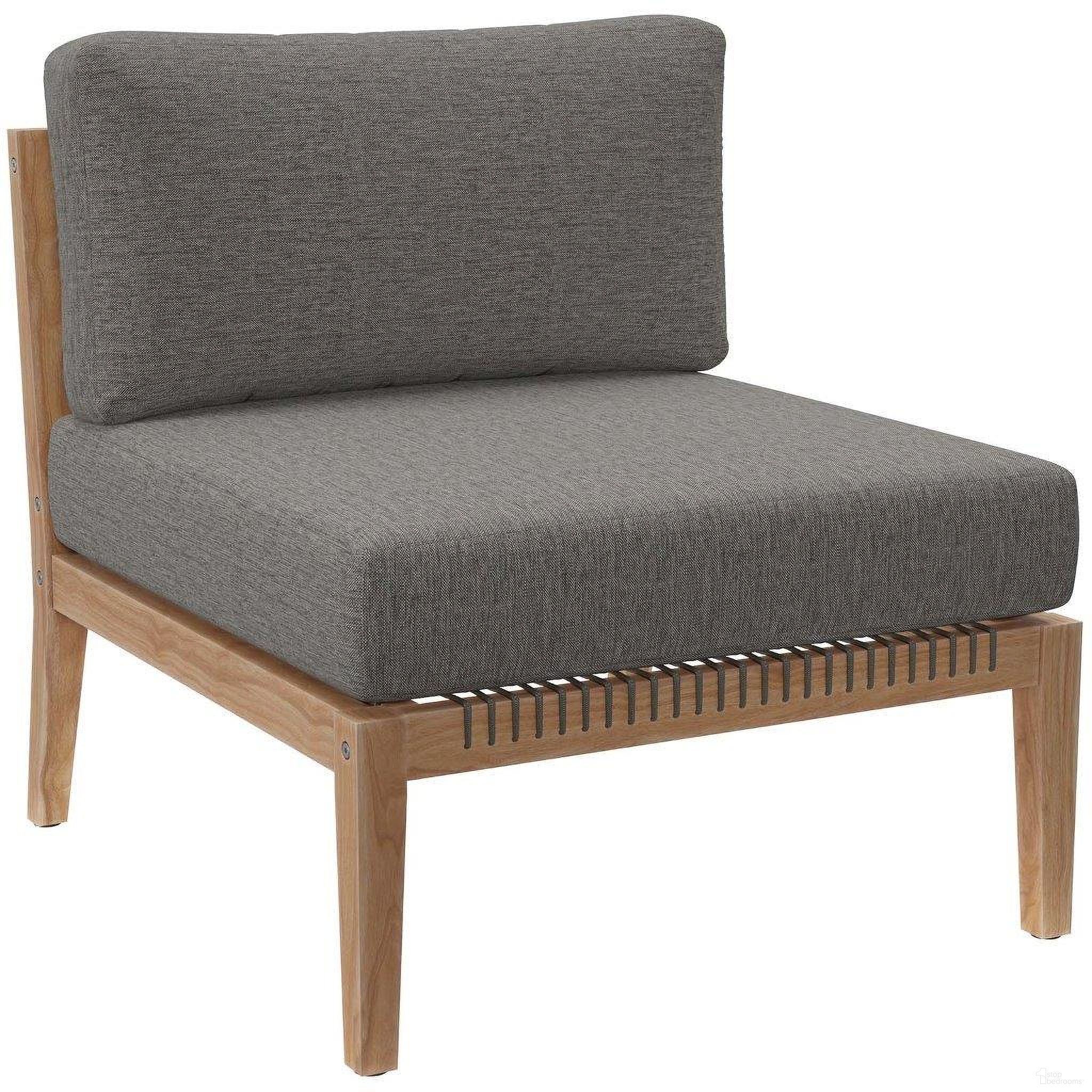 The appearance of Clearwater Outdoor Patio Teak Wood Armless Chair In Gray Graphite designed by Modway in the transitional interior design. This grey and graphite piece of furniture was selected by 1StopBedrooms from Clearwater Collection to add a touch of cosiness and style into your home. Sku: EEI-5856-GRY-GPH. Material: Wood.