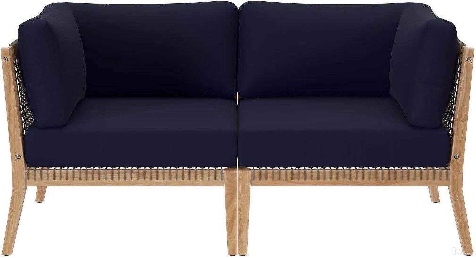 The appearance of Clearwater Outdoor Patio Teak Wood Loveseat In Gray Navy designed by Modway in the transitional interior design. This gray navy piece of furniture was selected by 1StopBedrooms from Clearwater Collection to add a touch of cosiness and style into your home. Sku: EEI-5855-GRY-NAV;EEI-5855-GRY-NAV. Material: Wood.