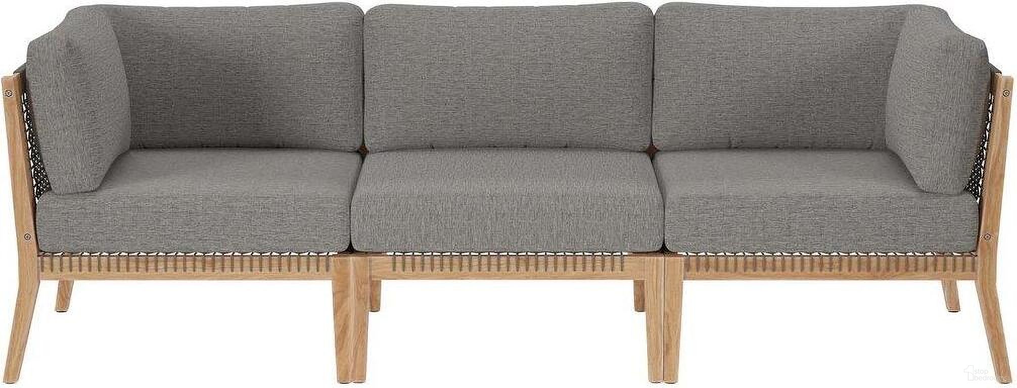The appearance of Clearwater Outdoor Patio Teak Wood Sofa In Gray Graphite designed by Modway in the transitional interior design. This grey and graphite piece of furniture  was selected by 1StopBedrooms from Clearwater Collection to add a touch of cosiness and style into your home. Sku: EEI-5855-GRY-GPH;EEI-5855-GRY-GPH;EEI-5856-GRY-GPH. Material: Wood.