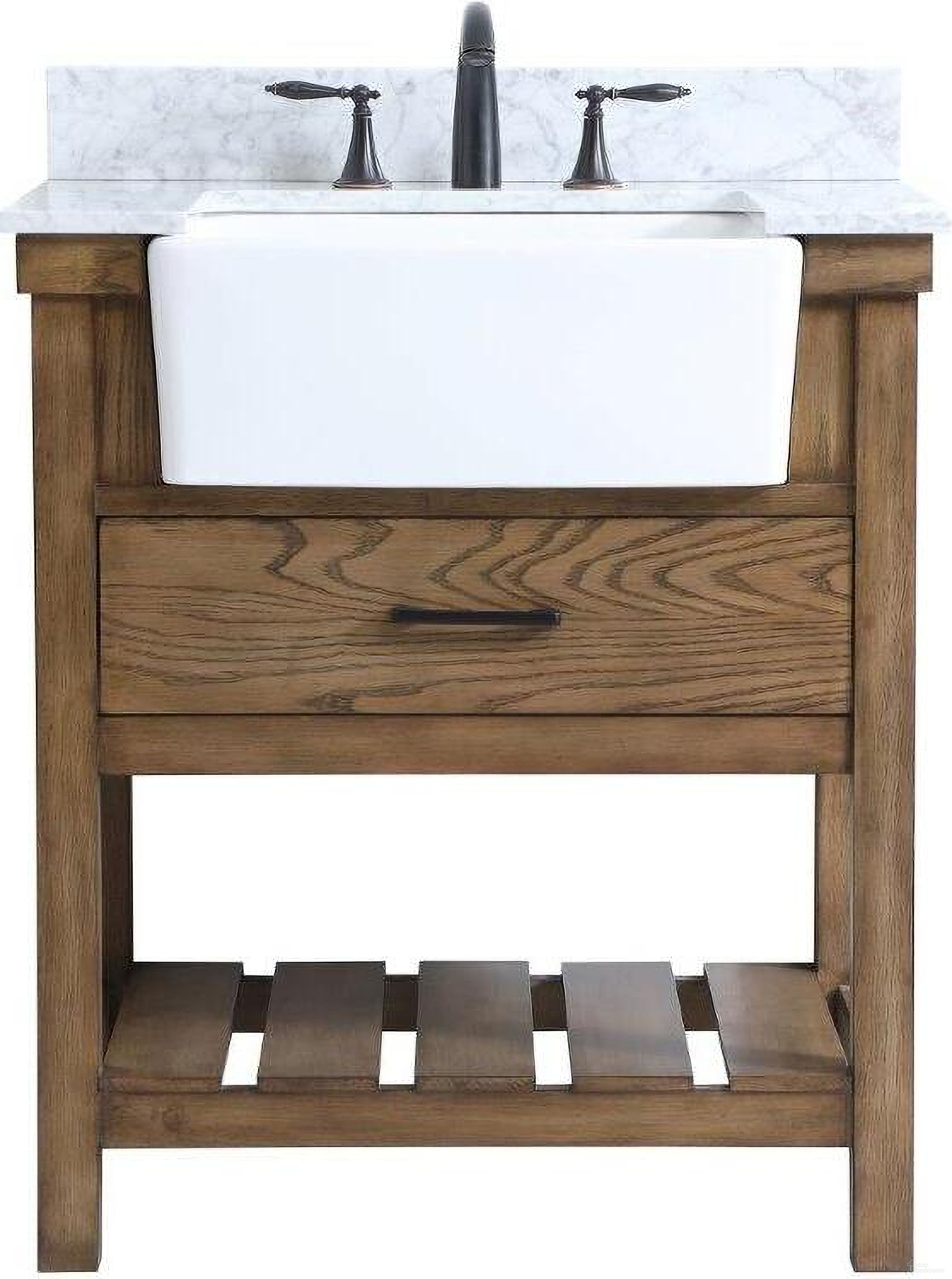 The appearance of Clement 30 Inch Single Bathroom Vanity In Driftwood With Backsplash designed by Elegant Lighting in the country / farmhouse interior design. This driftwood piece of furniture was selected by 1StopBedrooms from Clement Collection to add a touch of cosiness and style into your home. Sku: VF60130DW-BS. Material: Wood.