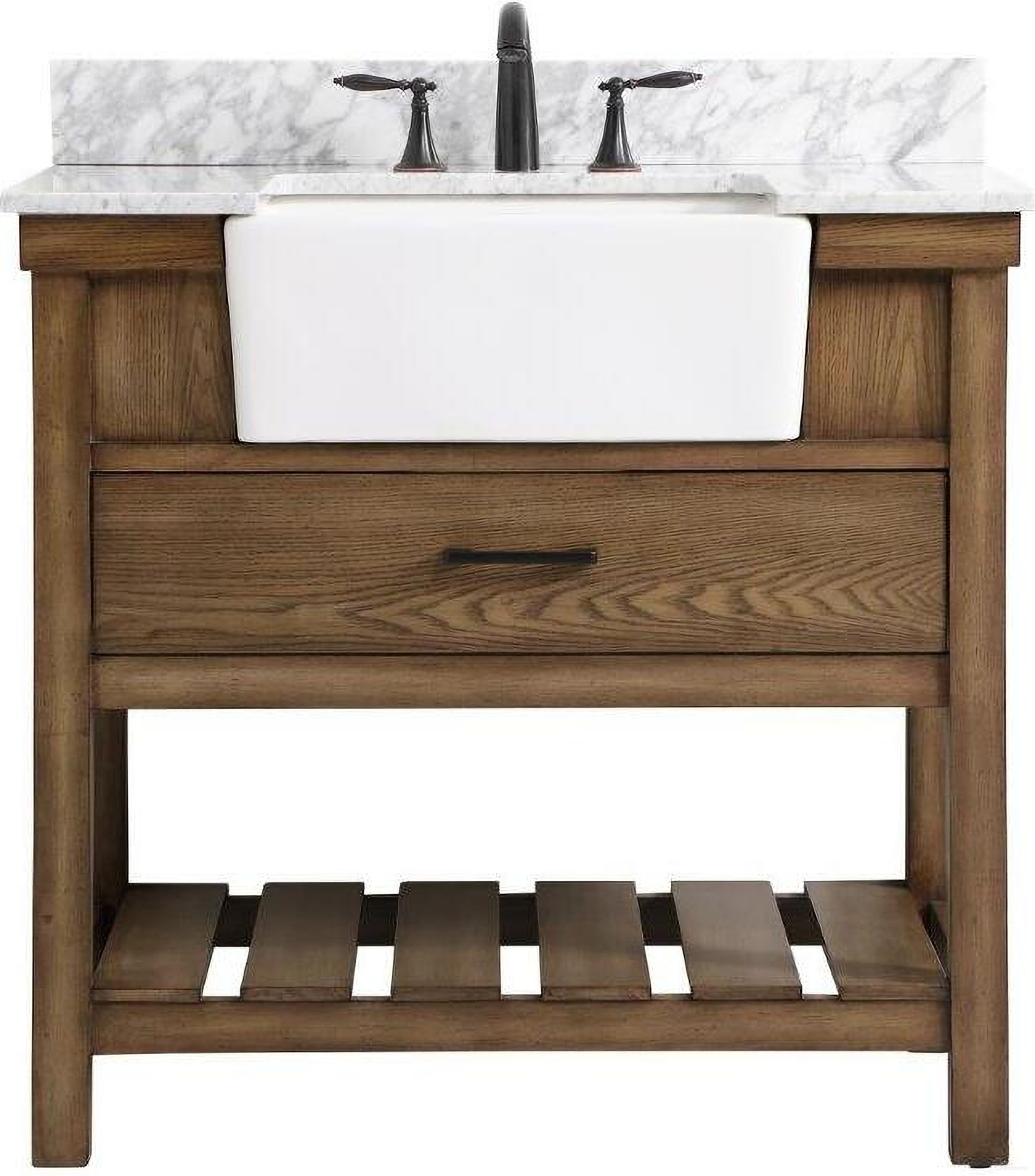 The appearance of Clement 36 Inch Single Bathroom Vanity In Driftwood With Backsplash designed by Elegant Lighting in the country / farmhouse interior design. This driftwood piece of furniture was selected by 1StopBedrooms from Clement Collection to add a touch of cosiness and style into your home. Sku: VF60136DW-BS. Material: Wood.