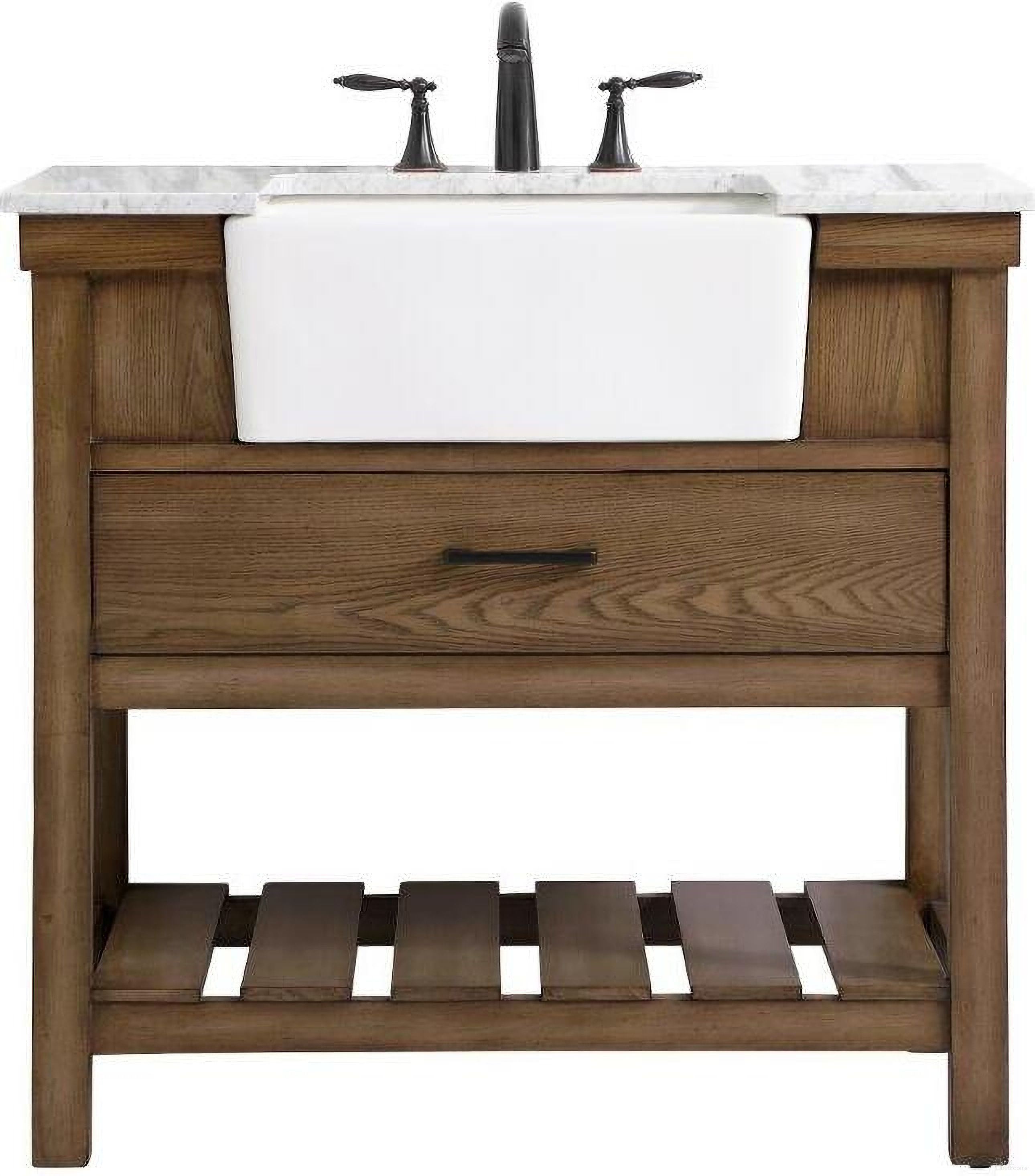 The appearance of Clement 36 Inch Single Bathroom Vanity In Driftwood designed by Elegant Lighting in the country / farmhouse interior design. This driftwood piece of furniture was selected by 1StopBedrooms from Clement Collection to add a touch of cosiness and style into your home. Sku: VF60136DW. Material: Wood.