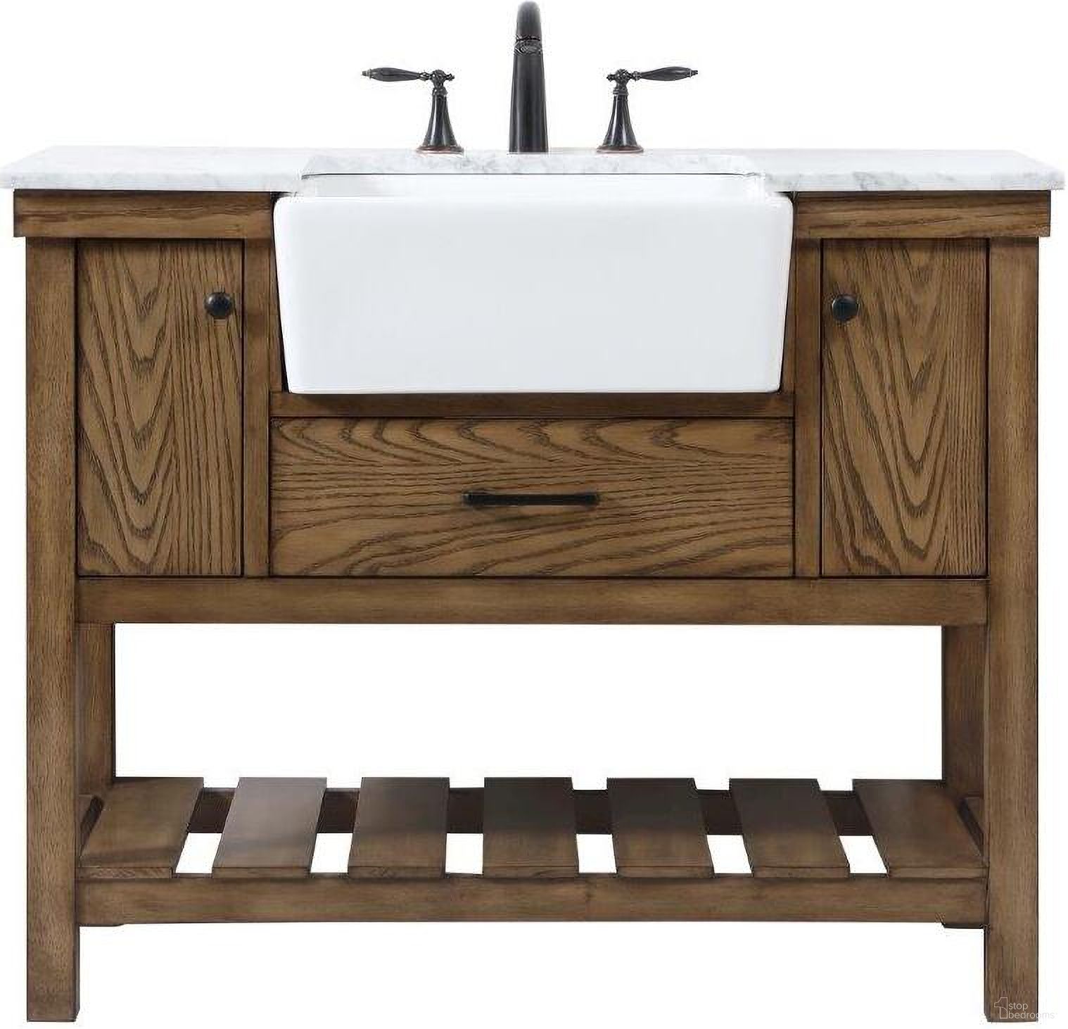 The appearance of Clement 42 Inch Single Bathroom Vanity In Driftwood designed by Elegant Lighting in the country / farmhouse interior design. This driftwood piece of furniture was selected by 1StopBedrooms from Clement Collection to add a touch of cosiness and style into your home. Sku: VF60142DW. Material: Wood.